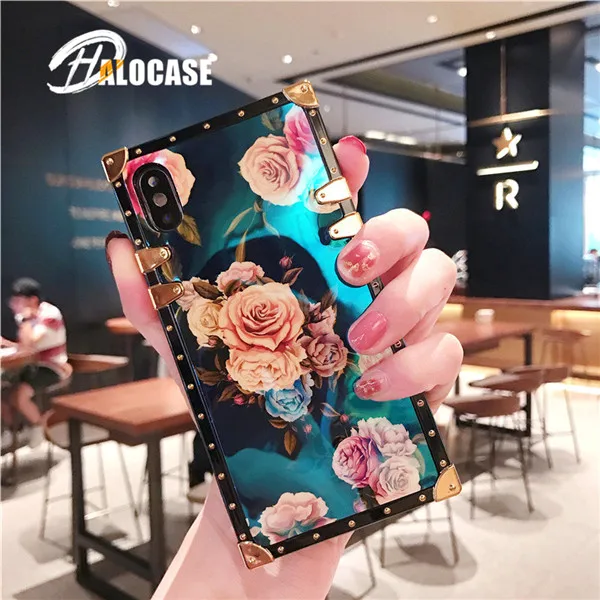 Big Flower Роскошный чехол для телефона Blue Ray Rose Flower для iPhone XR XS Max 8 7 6 Plus 11 Pro Max samsung Galaxy S8 S9 S10e Plus Note 8 9 10 Pro - Цвет: Big Flower