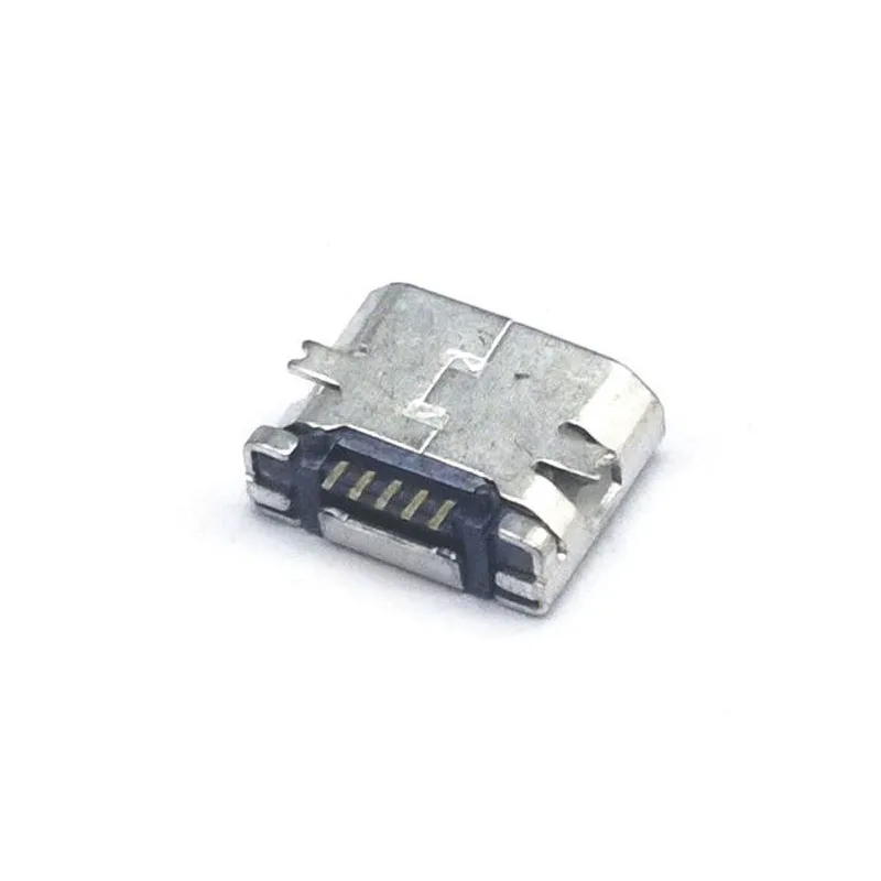 50 шт./лот плоский край SMT 5 контактный Тип B Micro USB Разъемы женский плоский ПОРТ Jack Tail Sockect для samsung lenovo huawei zte ect