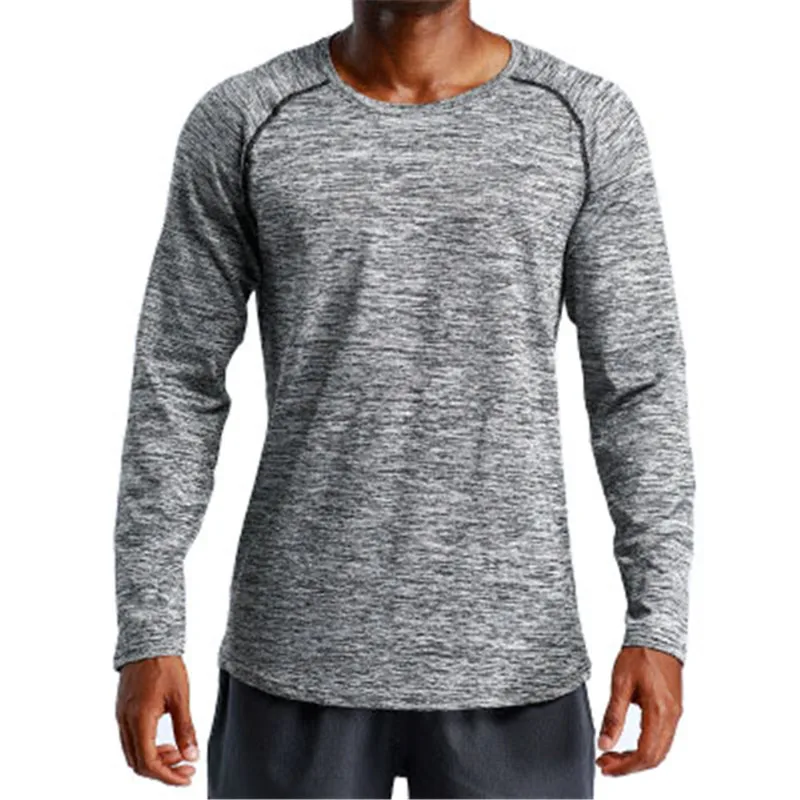 Dark gray ZXQYH Мужская быстросохнущая футболка Пешие прогулки Кемпинг с длинным рукавом Спортивные футболки беговые фитнес-одежда наружные горные футболки - Цвет: Dark gray