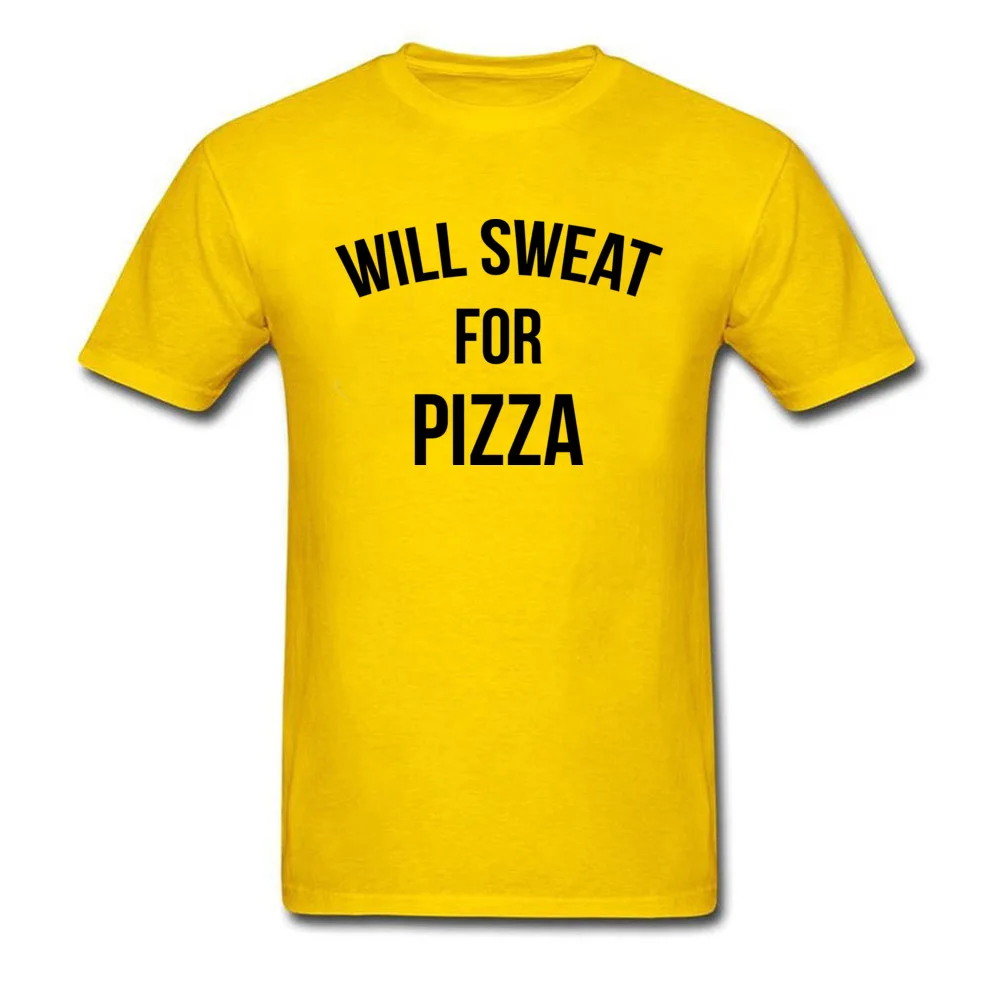 WILL SWEAT FOR PIZZA рубашка на заказ лето/осень из чистого хлопка с круглым вырезом Топы И