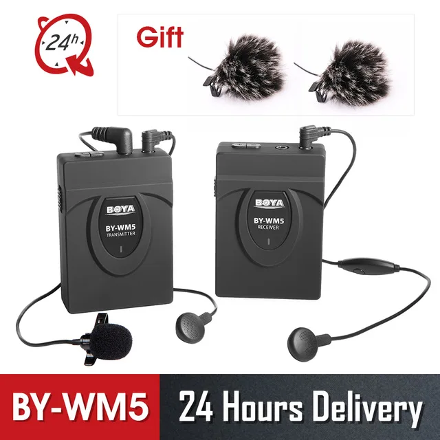Only WM5 Петличный микрофон BOYA WM4 BY-WM6/BY-WM5/BY-WM8 UHF беспроводной приемник микрофона передатчик для ENG EFP DV DSLR - Цвет: Only WM5