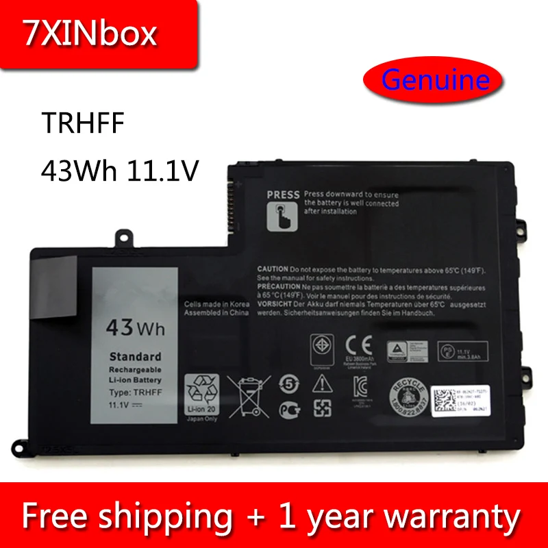 7XINbox 43Wh 11 1 V TRHFF батарея для Dell Inspiron 14 15 5445 5447 5548 5457 1V2F6 01V2F ноутбука Latitude 3450 3550