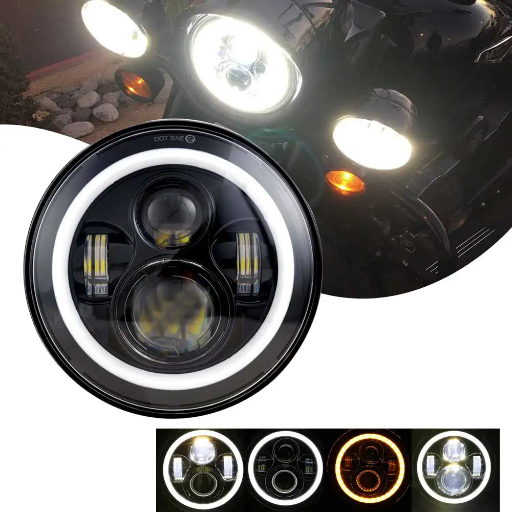 Аксессуары для мотоциклов 7 &quotповоротник DRL ангельский глаз налобный фонарь Harley