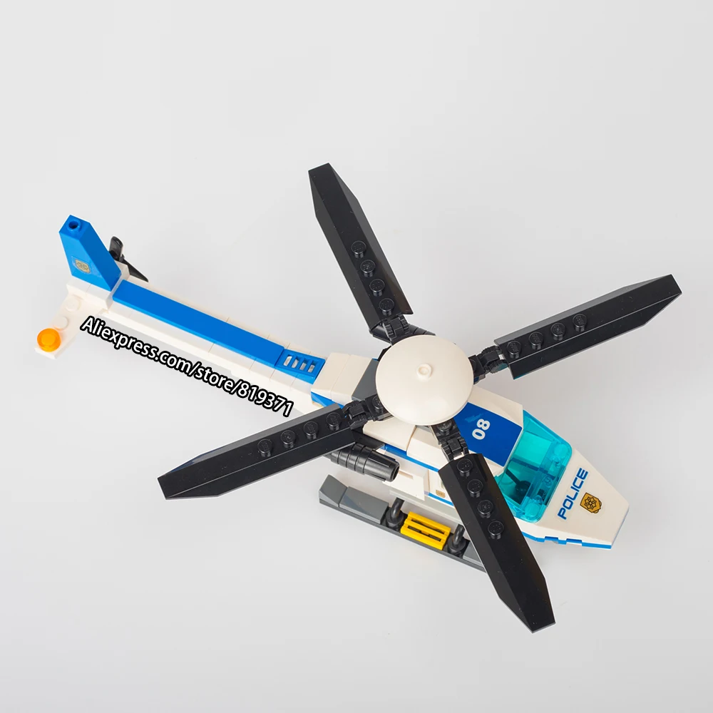111 шт. серия городская полиция вертолет фигурки строительные блоки для детей на
