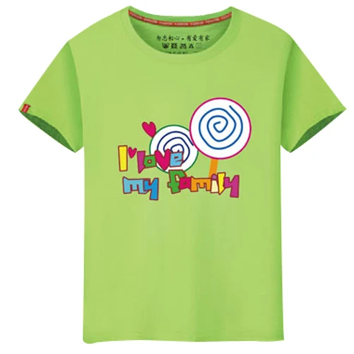 Лето с коротким рукавом футболки леденец печатных семья clothing семьи