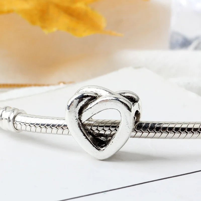 5PCS HTevak Silver Plated Charm Metal Hollow Irregular Heart Spacer Love Bead Fit DIY Bracelet Choker Couple Jewelry Making | Украшения и