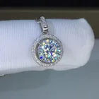 6,5mm Муассанит Подвески 1ct карат муассанит ожерелье круглый D Цвет S925 чистого серебра платины покрытием бесплатная цепи