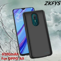 zkfys 6500mah external battery power bank case for oppo a9 battery charging cases portable charger powerbank shockproof cover