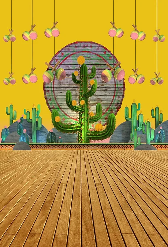 5x7 фоны для фотосъемки оранжевый пустынный кактус зеленые деревья фотостудии