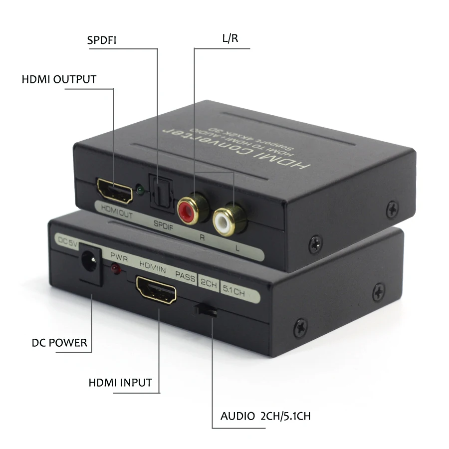 AIXXCO HDMI в HDMI сплиттер аудио экстрактор конвертер в оптический Toslink SPDIF+ RCA L/R стерео аналоговый конвертер Поддержка 4 к x 2 к