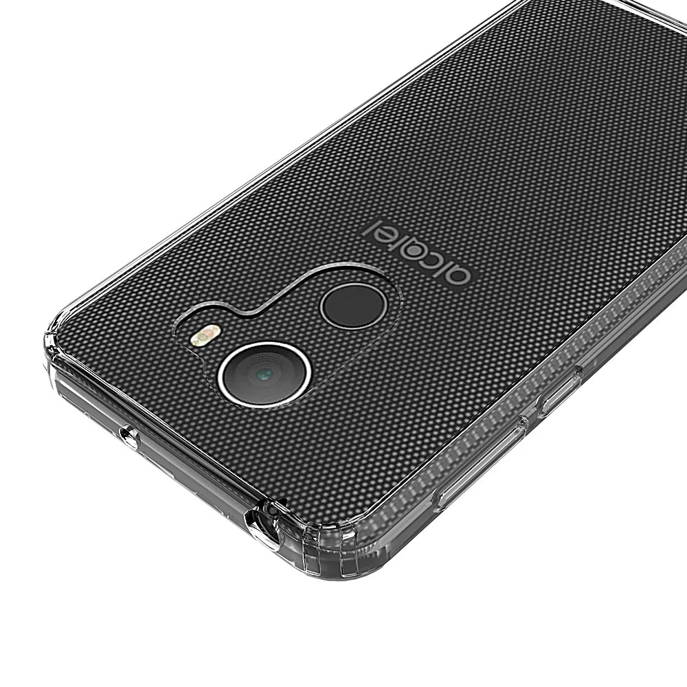 Ультра тонкий прозрачный ТПУ бампер &amp PC назад жесткий футляр Anti Scratch Cover для Alcatel