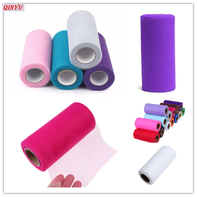 Рулон тюля fabric15CM * 22M DIY Белой Органзы скрученный тюль для фатиновая юбка