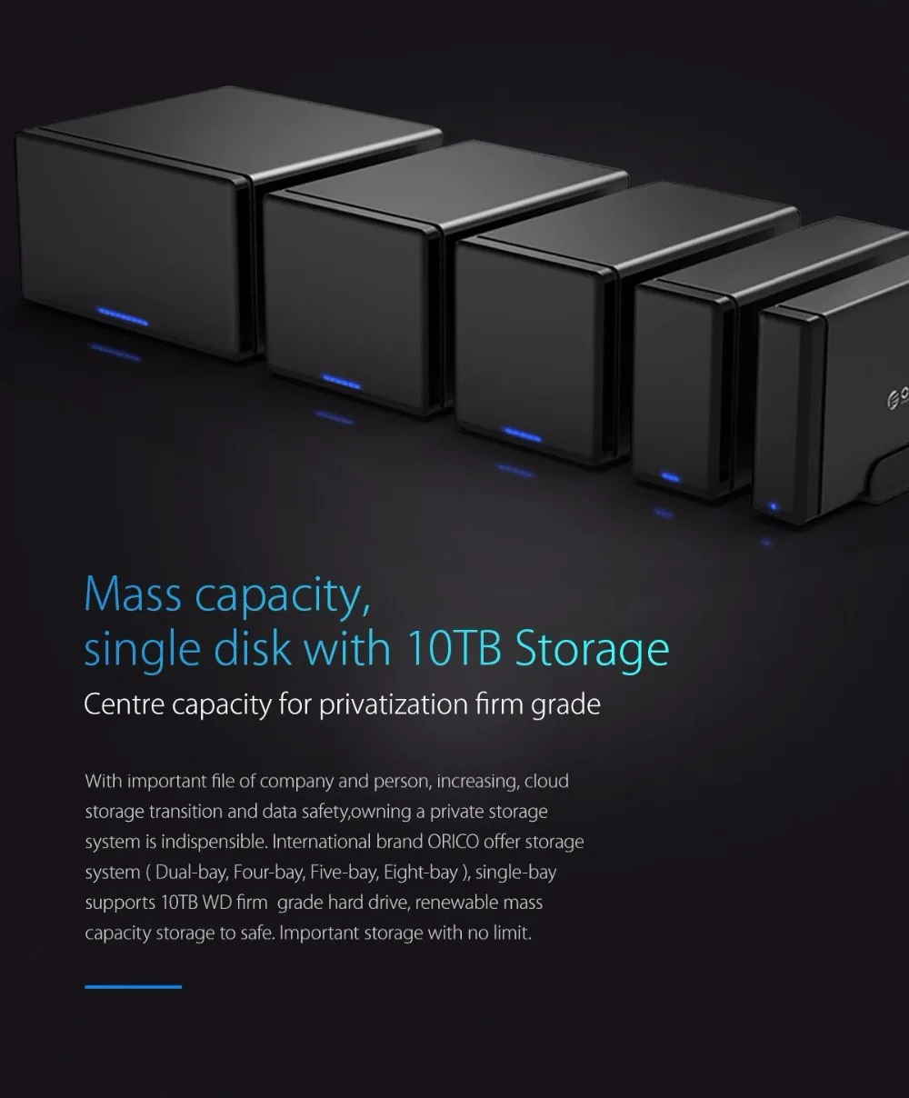 ORICO NS100U3 алюминиевый корпус док-станции для жесткого диска USB3.0 к SATA3.0 жесткий диск поддержка UASP 12 В мощность макс 10 ТБ Емкость