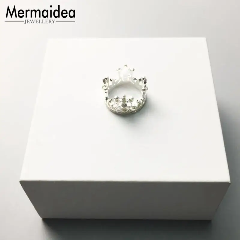 Кольца Корона серебро 925 пробы классический подарок для женщин ювелирные изделия вечность кольца модные ювелирные изделия оптом