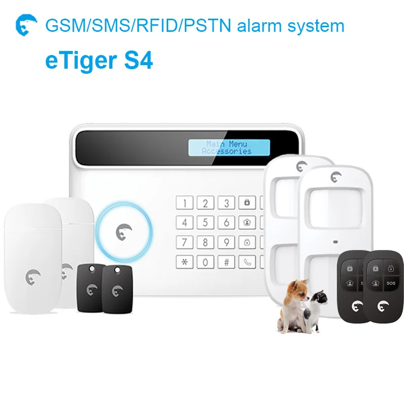 Немецкий язык меню etiger gsm RFID домашняя система охранной сигнализации s4 |