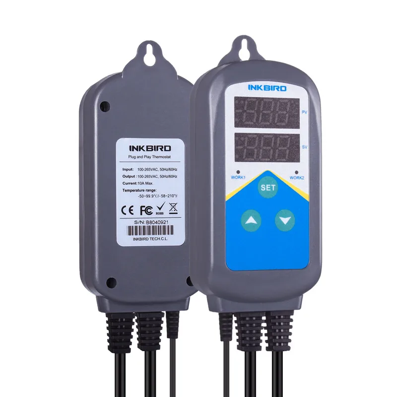 

Inkbird EU US AU UK ITC-306T Heater Temperature Controller Heating Thermostat Aquarium Probe Sensor Pre-Wired Dual Stage Timer