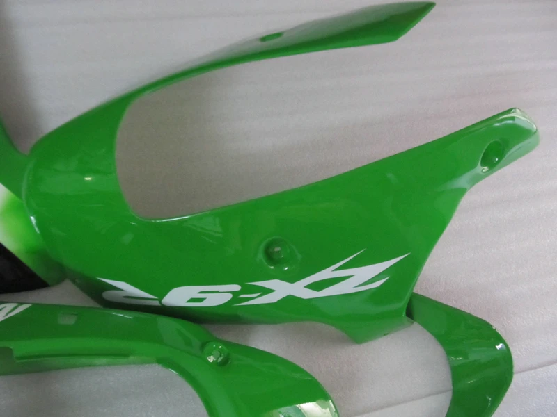 Полный комплект обтекателей из АБС пластика для Kawasaki ZX9R 98 99 зеленого и белого