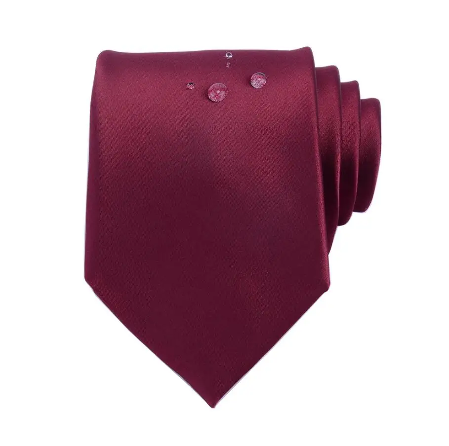 01 GUSLESON качественный Шелковый однотонный галстук 8 см водонепроницаемый галстук для бизнес свадьбы классический мужской красный синий черный галстуки корбаты Мода - Цвет: 01