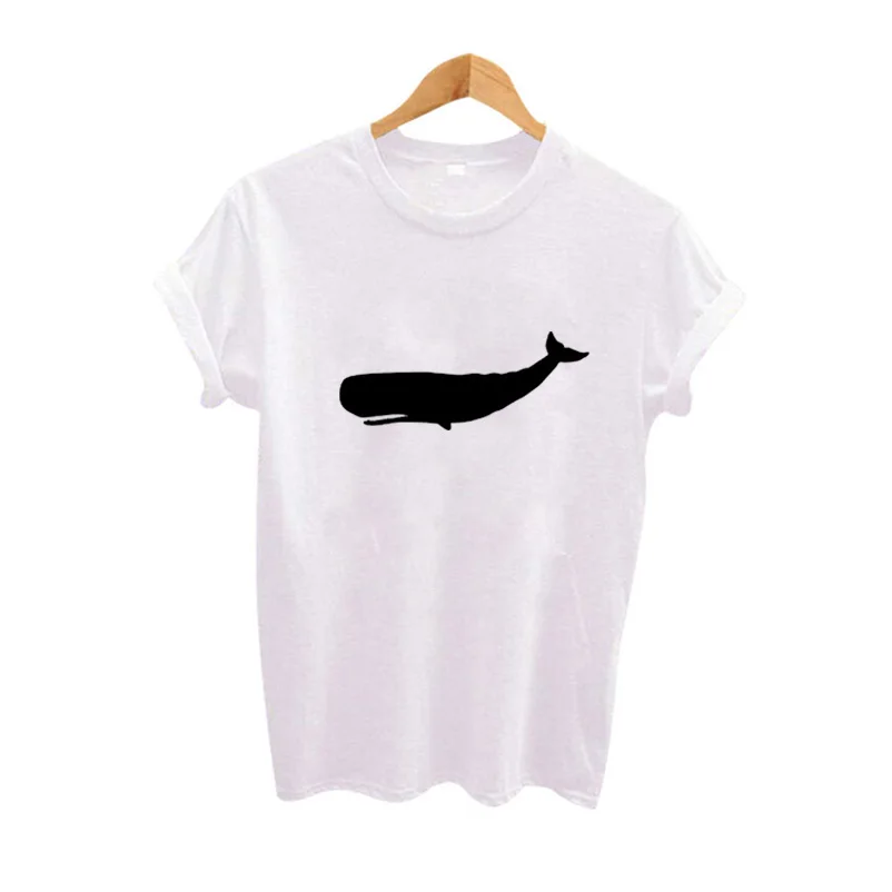 Футболка с изображением Кита Moby Dick женские футболки животными Топы Harajuku