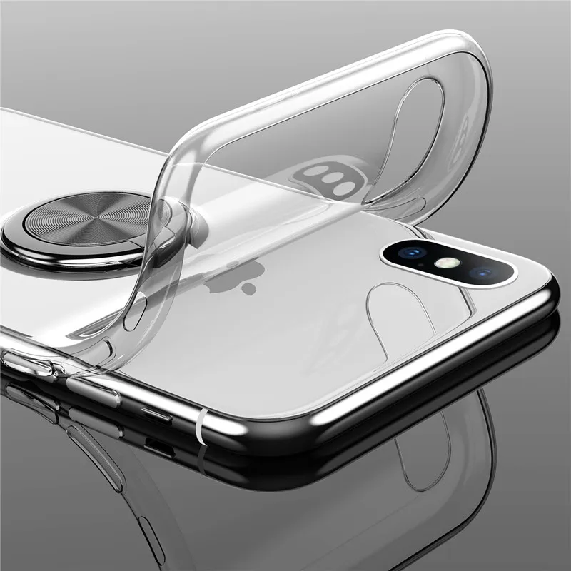 Мягкий силиконовый чехол для iPhone 6 6S 7 8 Plus X XR XS Max автомобильный держатель