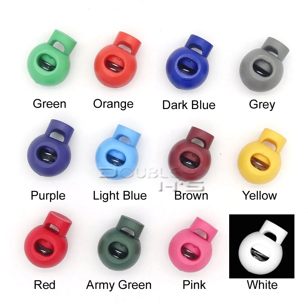 50pcs/lot Colorful Ball Cord Lock End Stops Round Toggle Stopper for Sport Cloth Bag Accessories | Дом и сад