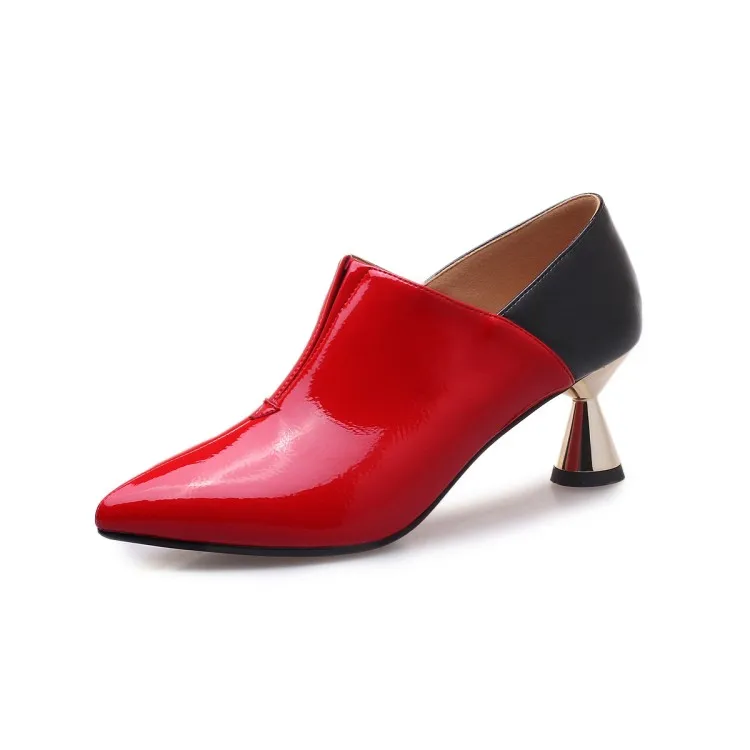 MLJUESE/2018 женские туфли лодочки из лакированной кожи с острым носком без шнуровки
