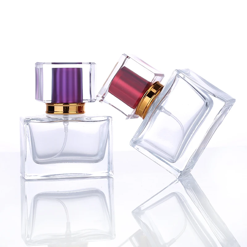 

Jxcaih 1Piece 30ML Fashion Portable Transparent Glass Perfume Bottle With Aluminum Atomizer Empty Cosmetic Case For Travel