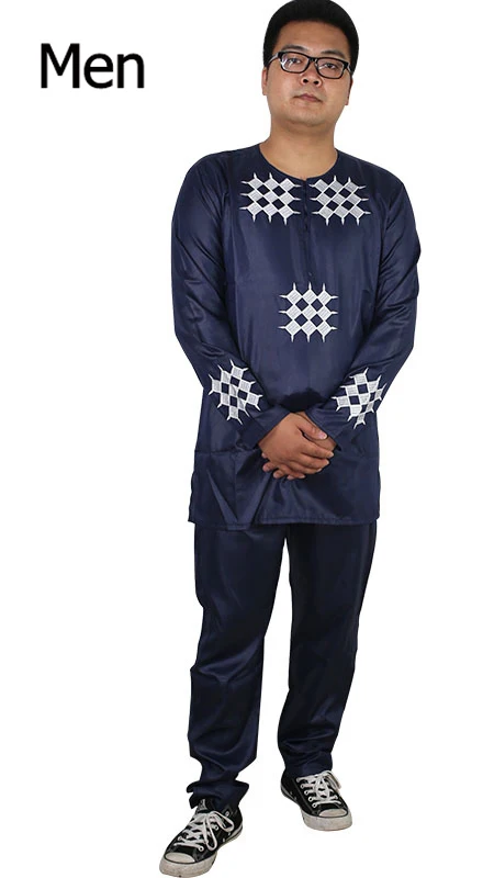 men dark blue H& D африканских мужчин одежда для маленьких мальчиков Мужская рубашка dashiki Африка Базен riche наряд Одежда Топы брючный костюм vetement африкен - Цвет: men dark blue