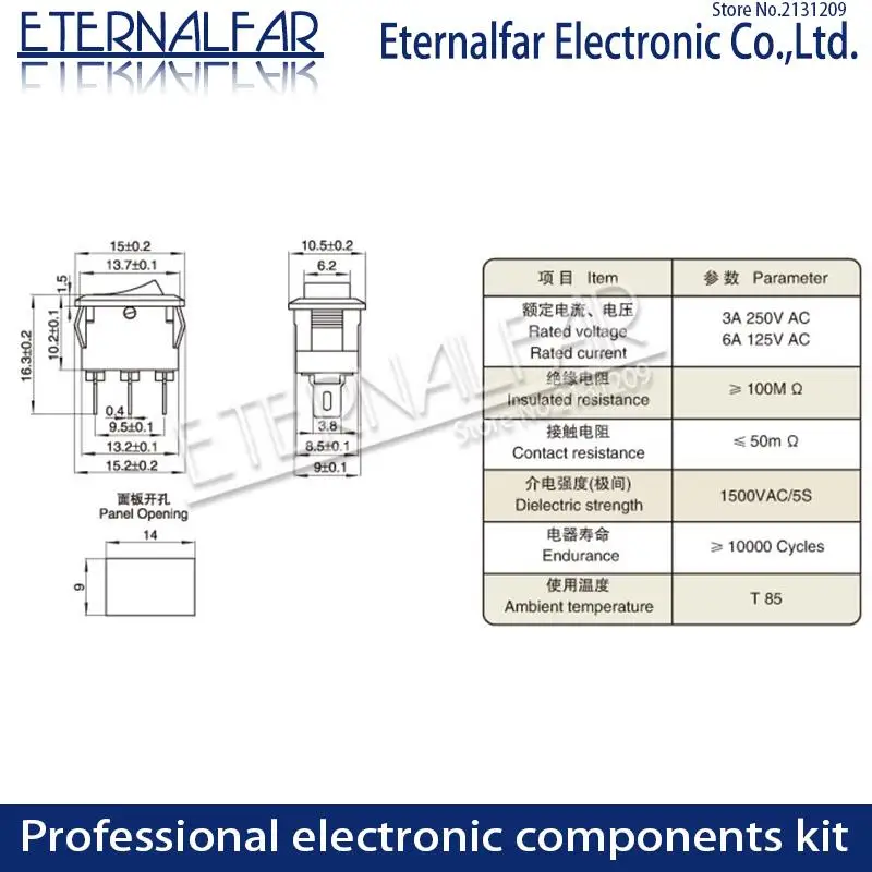 KCD11-101 кнопочный переключатель 10x15 мм SPST 2Pin 3Pin 3A 250V 6A KCD11 оснастка вкл/Выкл Лодка кулисный переключатель 10 мм* 15 мм черный красный белый