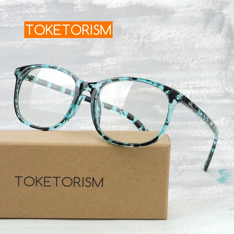 

Toketorism Lightweight Plastic Retro Spectacles Myopia Eyeglasses Men Diopter Wide Frame Glasses for Women 1218