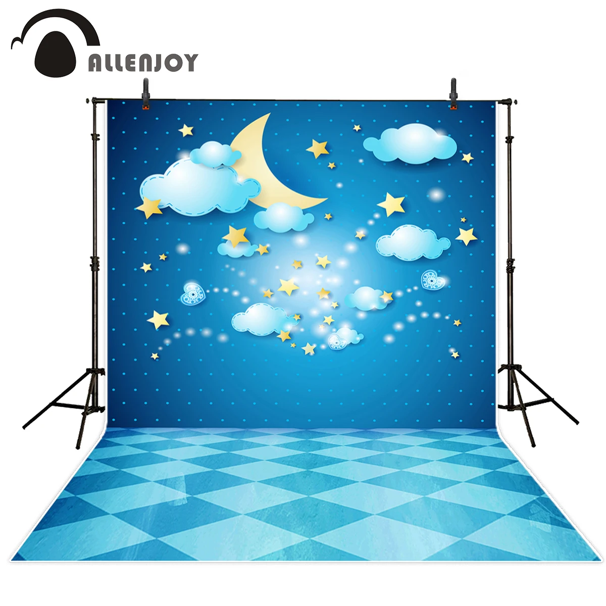 Фон для фотосъемки Allenjoy Облака Звезды Луна Любовь места крещенные дети фон