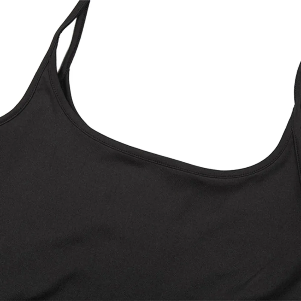 Платье женское на бретельках приталенное школьное с завышенной талией разрезом