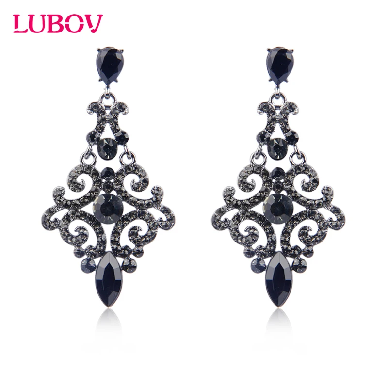 Одежда высшего качества Multi-Цвет Кристалл Висячие серьги выдалбливают