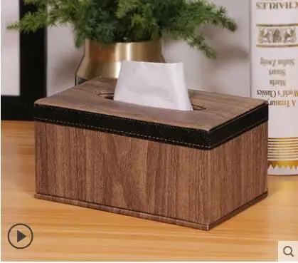 small imitated wood Роскошные коробка салфеток держатель авто домашнего использования бумажный Чехол держатель из искусственной кожи автомобиля ткани декоративная коробочка - Цвет: small imitated wood