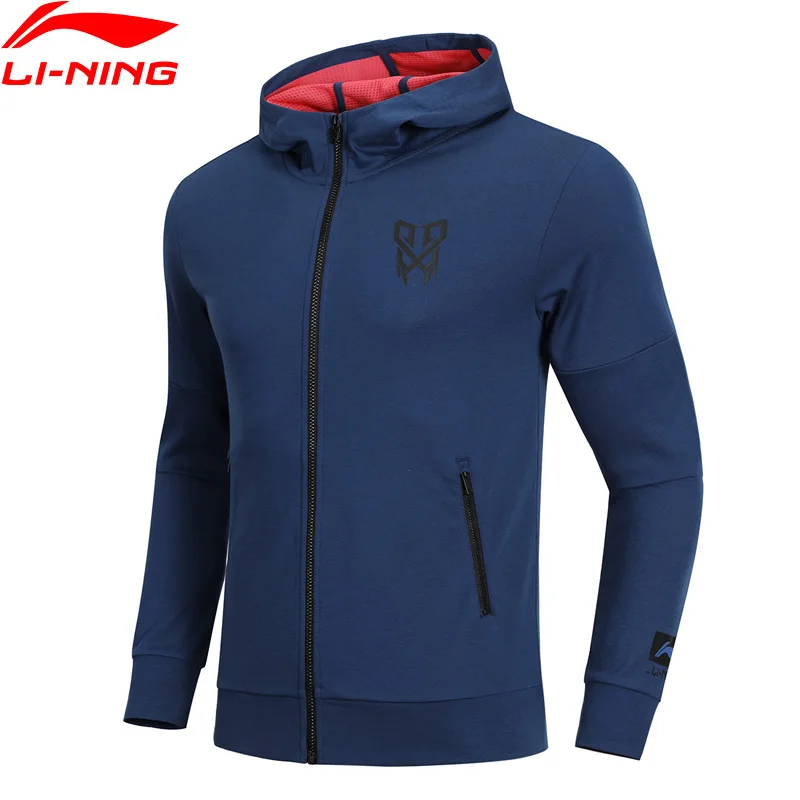 Li Ning мужской свитер CBA баскетбольная серия толстовка с капюшоном приталенная 74%