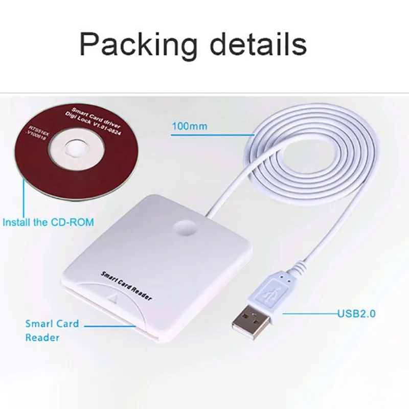 USB IC кард-ридер контактный смарт-чип карта писатель SIM Слот для Windows 2000 XP или MAC |