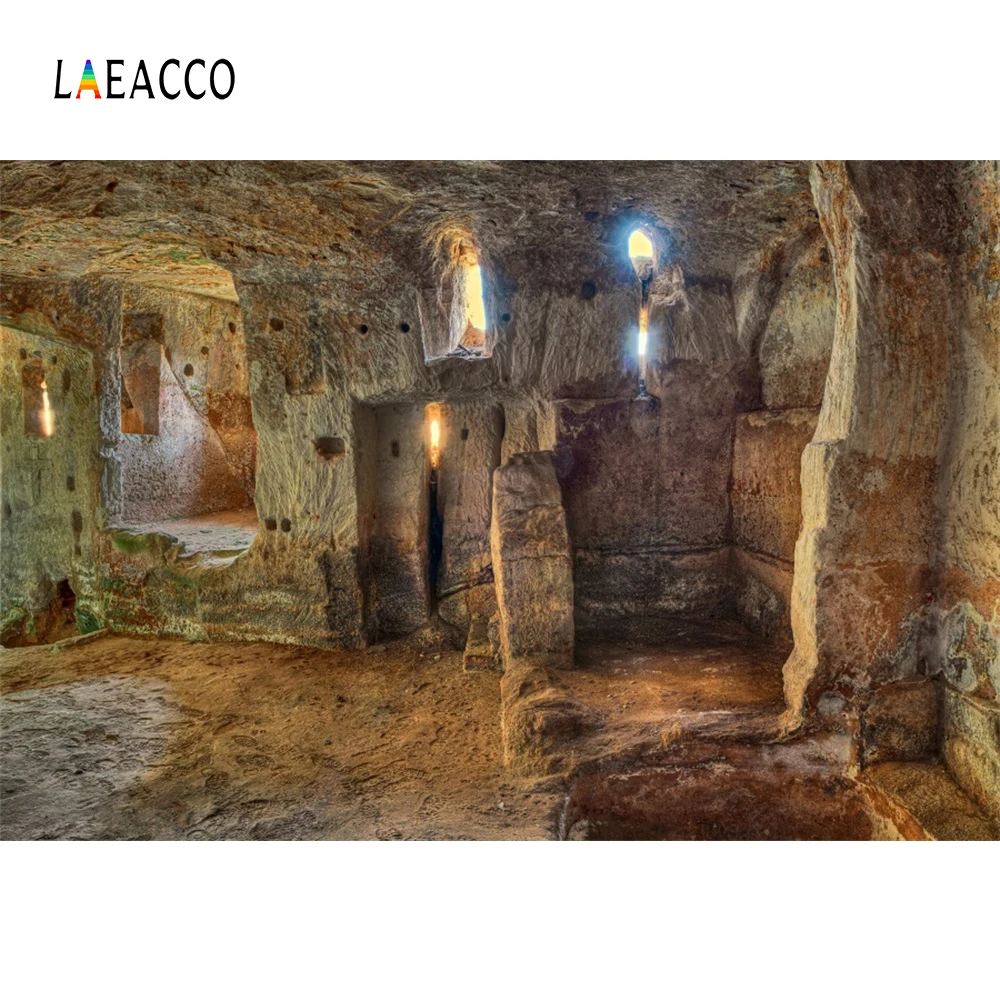 Laeacco старый камень пещера Отверстие Свет Интерьер фотографические фоны Индивидуальные фотографии фоны для фотостудии