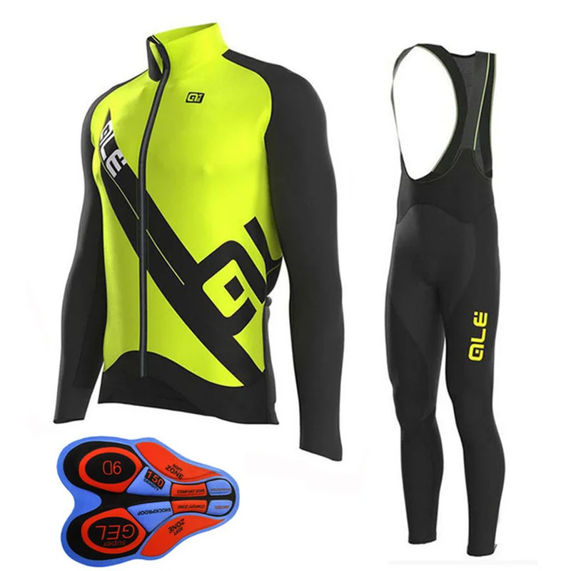 ALE men 2016 Quick Dry breathable long sleeve jersey cycling clothing Ciclismo MTB road sportwear bib pants set | Спорт и