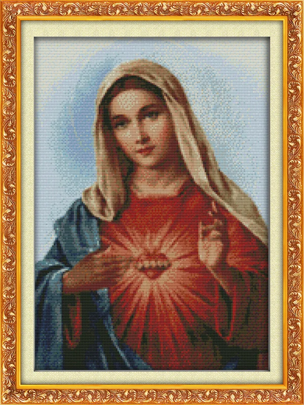 

Sacred Heart(2) cross stitch kit people 18ct 14ct 11ct count print canvas stitches embroidery DIY handmade needlework