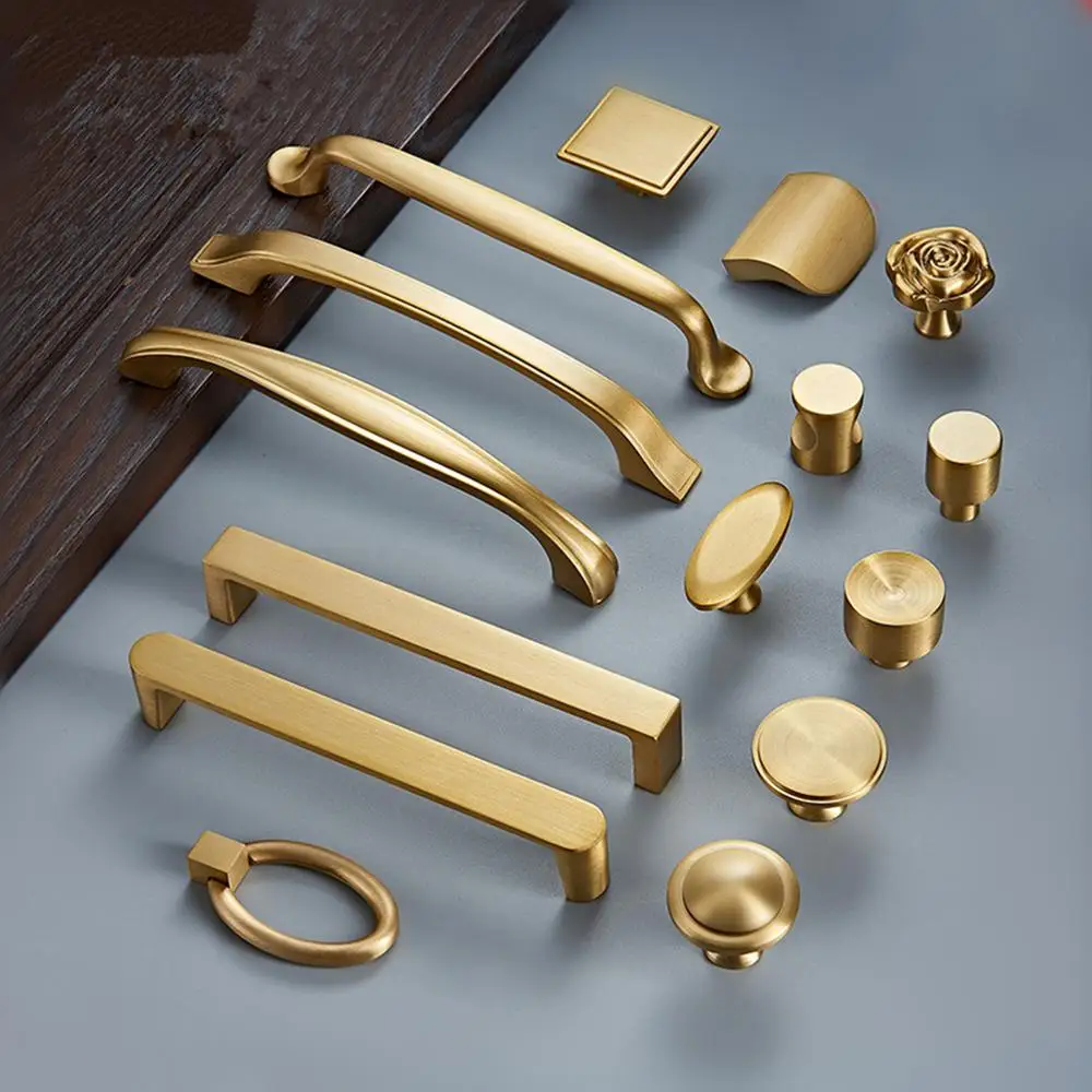 Американская позолоченная медная ручка дверного ящика современный