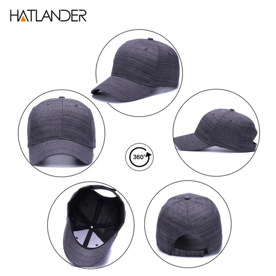 [HATLANDER] дропшиппинг хлопок лен твердые спортивные шапки 6 Панель простые кепки регулируемые gorras повседневные бейсболки для мужчин и женщин