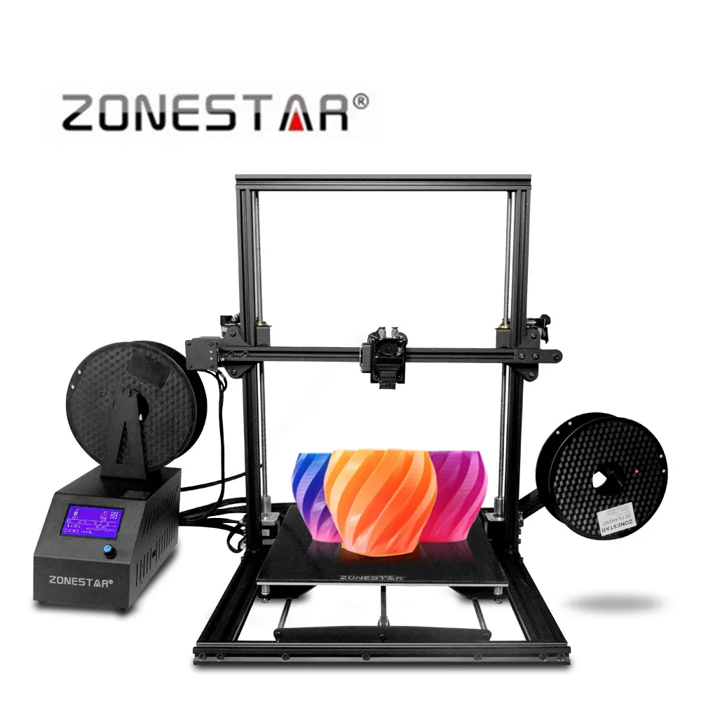 ZONESTAR Z10M2 быстрая сборка 3 больших размеров двойной экструдер смешанный цвет с USB sd