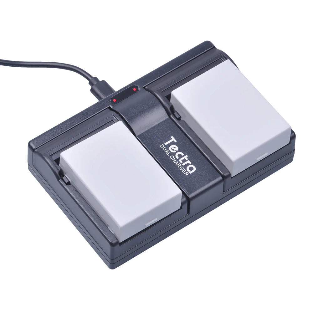Tectra 2 шт. USB канальное зарядное устройство для Canon LP E8 LPE8 EOS 550D 600D 650D 700D Kiss X4 X5 X6i
