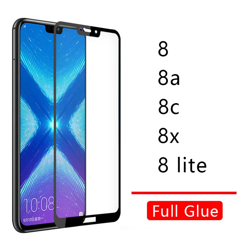 Чехол для Honor 8a 8c 8x8 Lite полностью клеящееся закаленное стекло Huawei Honer Onor 8 A C X