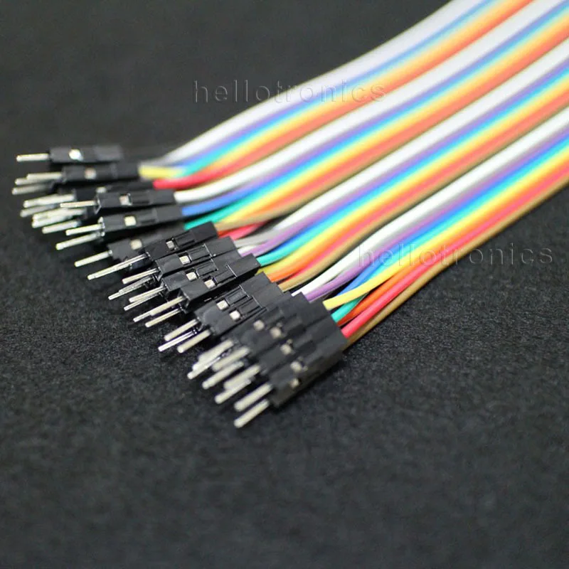 Hellotronics Премиум подключенный 12 ''M/M 40-pack мужской/мужской Dupont Ленточные кабели