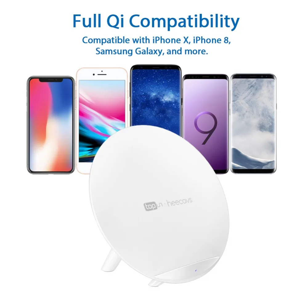 Heecavs Быстрая Зарядка QI Беспроводной Зарядное устройство Подставка для Apple, huawei, Samsung Galaxy Note 9 S9/S9+ Примечание 8/5 S8/S8+ S7/S7 край S6 Edge