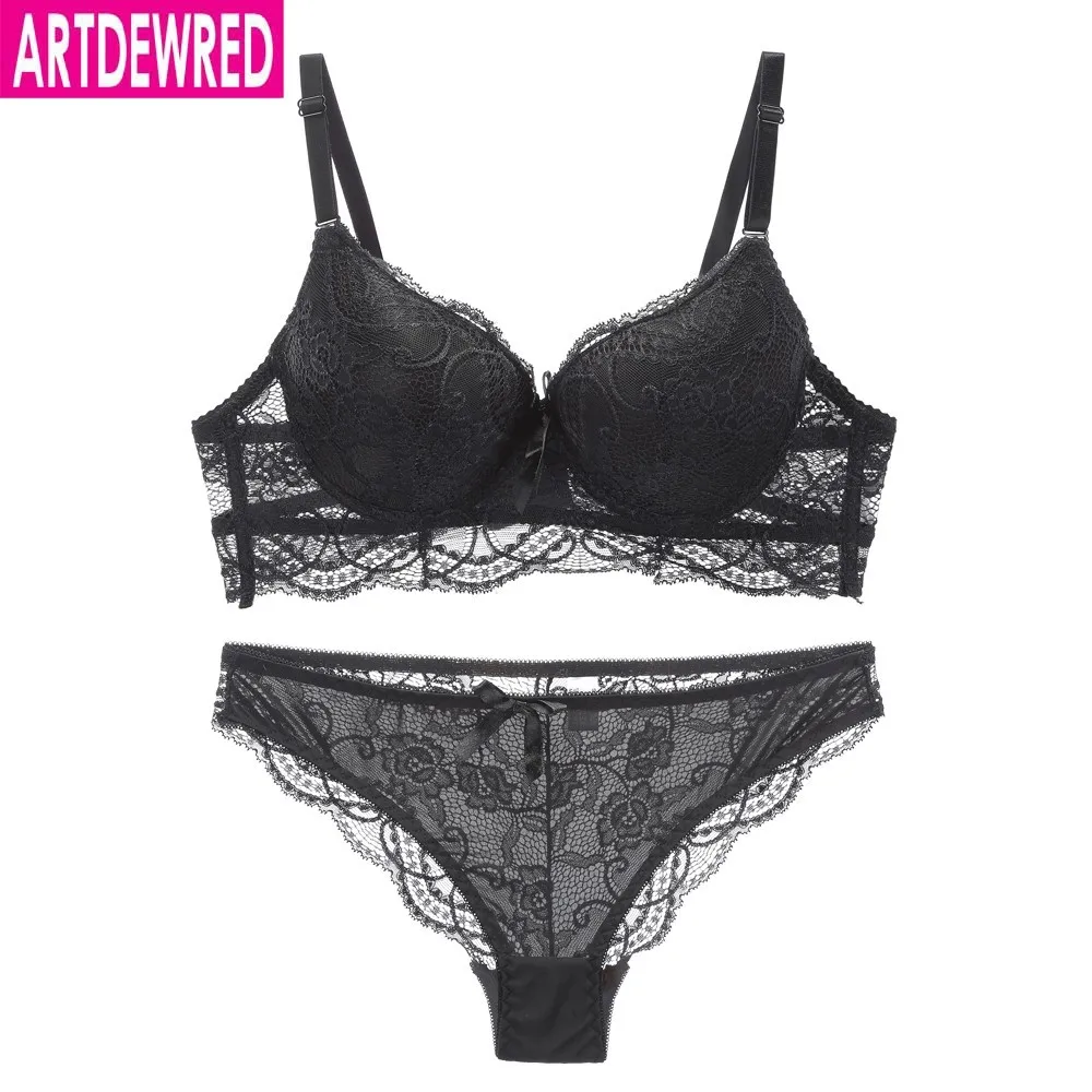 Комплект нижнего белья женский кружевной бюстгальтер пуш-ап 6 цветов | Женская