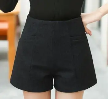 Женские шерстяные шорты с высокой талией модные повседневные зимние Осенние