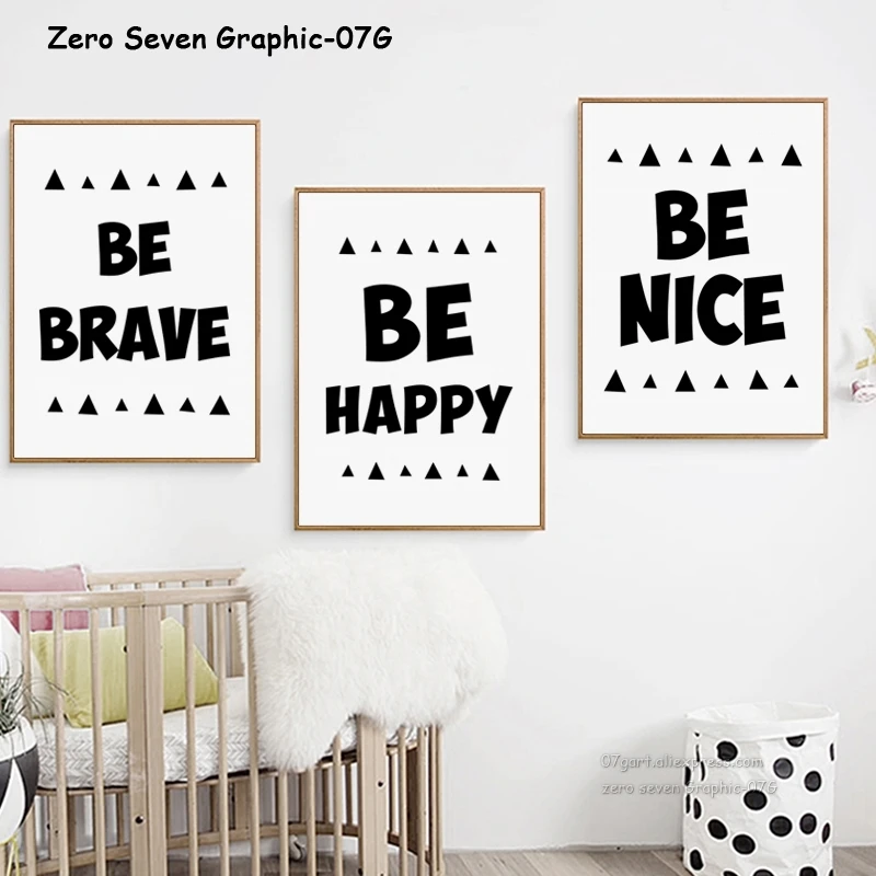 Canvas Painting Child Inspirational Phrase Poster And Print Picture Bedroom Art Wall Home Decoration | Дом и сад