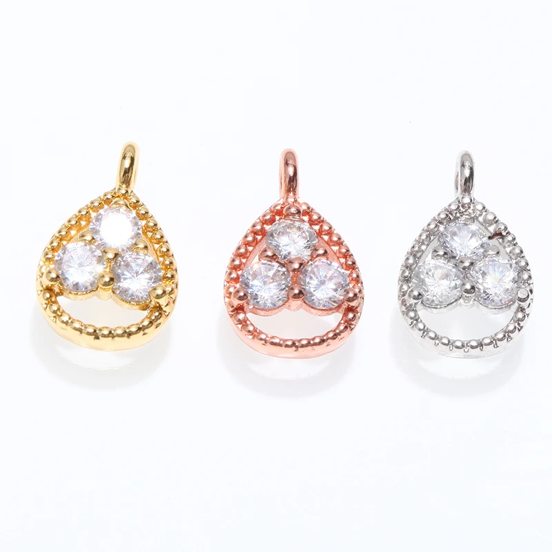 

Charms Pendant for Jewelry Making DIY Earring & Bracelet 1pcs copper Inlaid zircon accessories big hole wholesale lots bulk